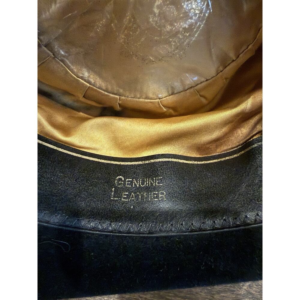 Australian Outback Collection Mens Black Genuine Leather Cowboy Hat Size 7 57 - Picture 10 of 12